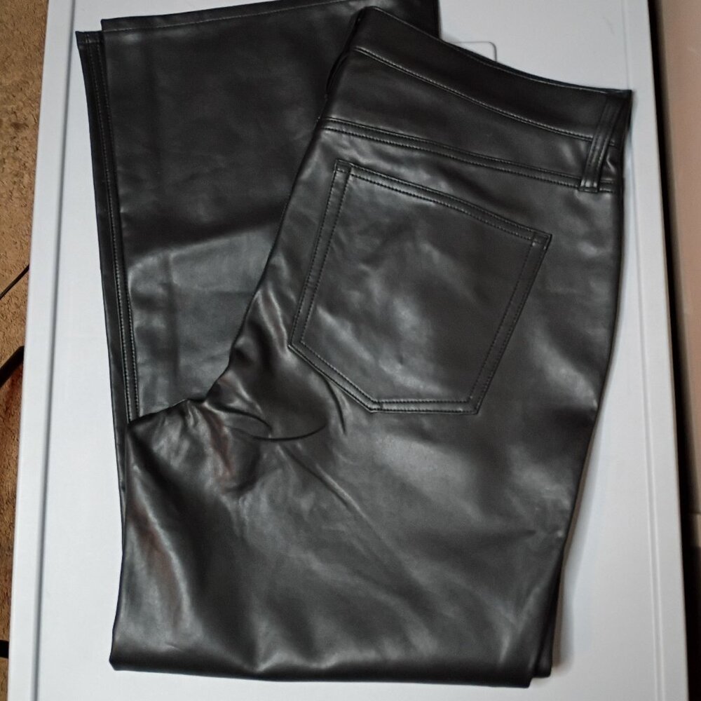 J.Crew Women's High Rise Bootcut Faux Leather Black Pant Size 31 NWT